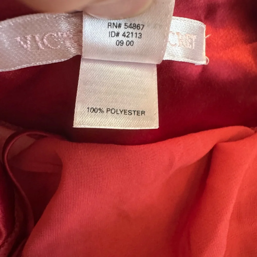 Victoria’s Secret Neglige Chemise Gown Size‎ Med Red Open Front Satin Tie Sheer